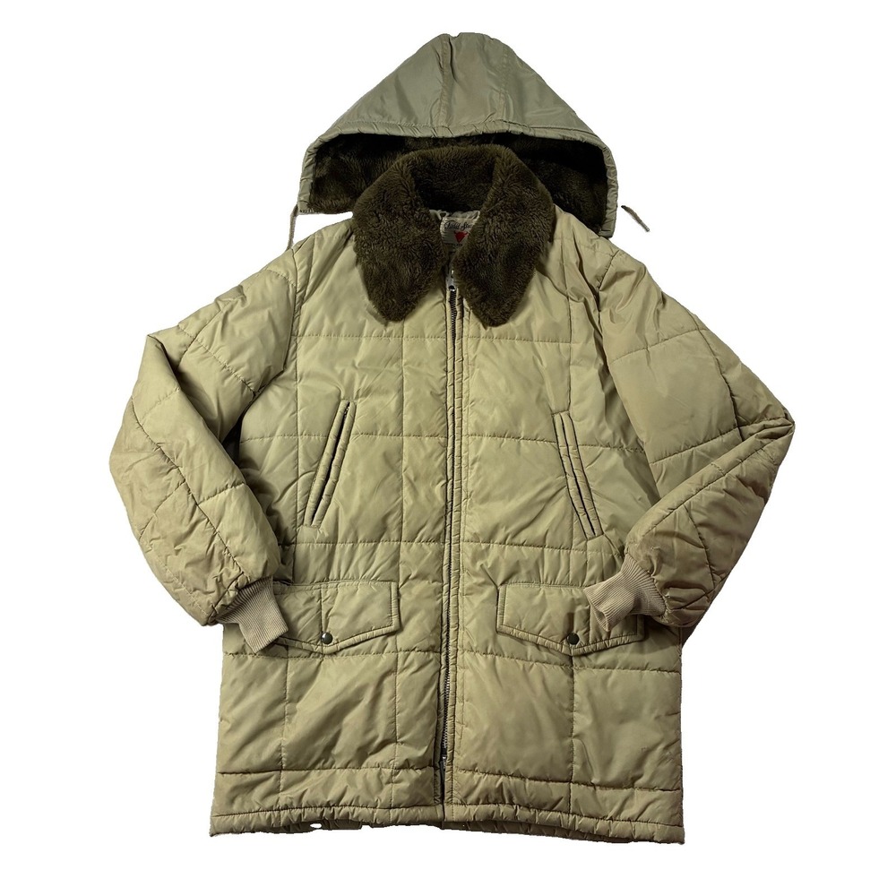 VTG 70 Field & Stream Gordon & Ferguson Quilted Puffer Parka Tan Men 42 Heritage